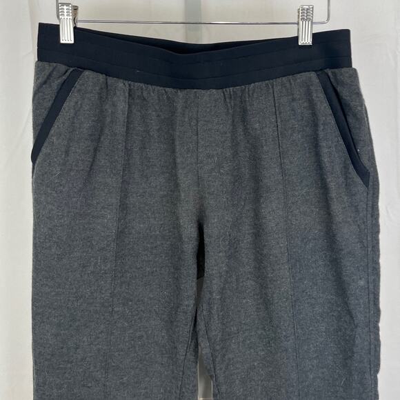 LOLE Lolë Size M Nessy Pintuck Pants Pull On Zip Ankle Cotton Flannel Black Gray - Picture 2 of 10